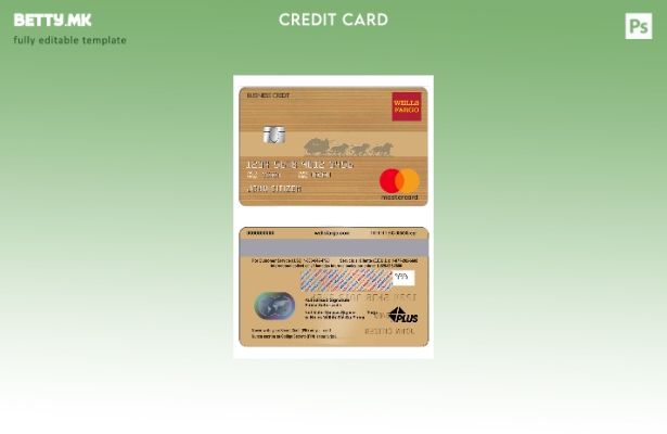 Модерен стил на USA Wells Fargo банка мастеркард кафеав шаблон